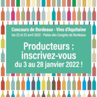 Les inscriptions des vins pour le concours de Bordeaux 2022 sont ouvertes
